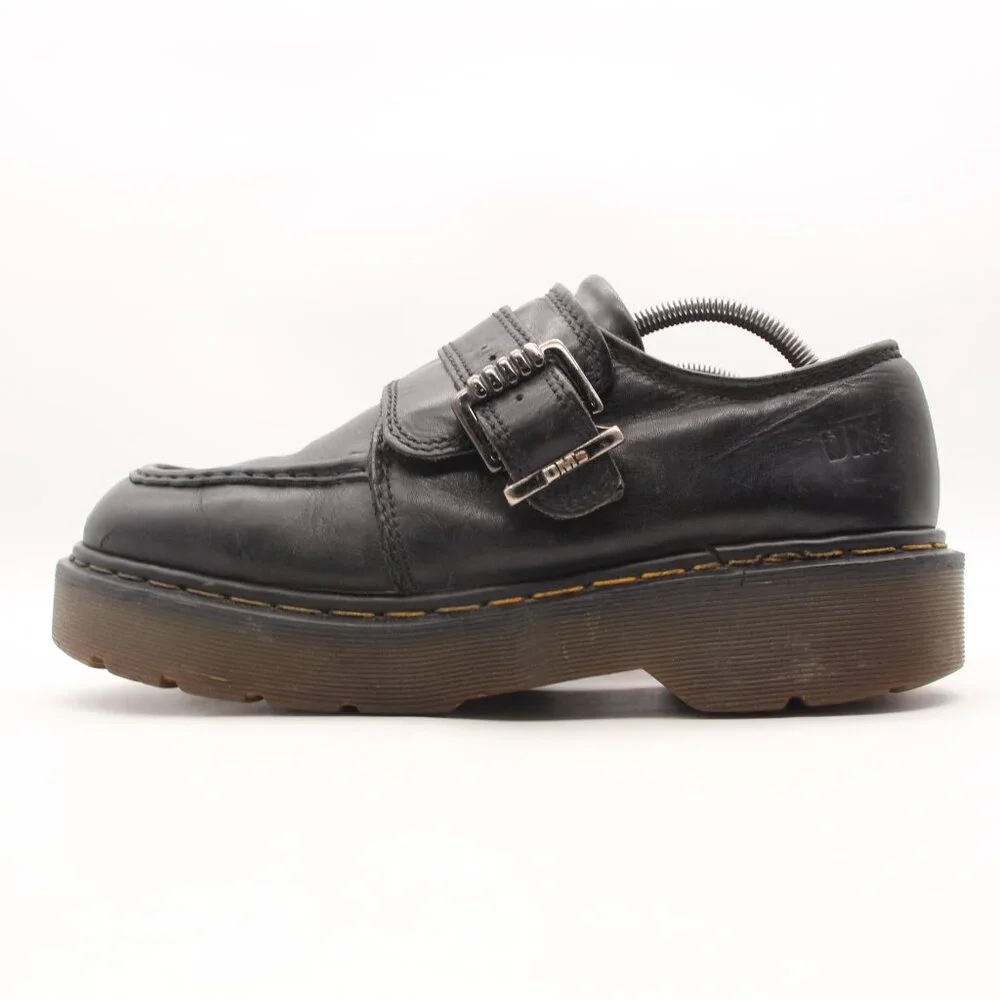 Dr. Doc Martens 8690 Men's Size UK 11 Black Leather Made In England Monk Strap - Picture 4 of 12